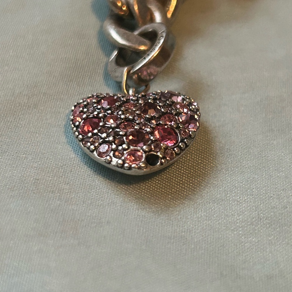 Fossil Silver Charm Bracelet with Pink and Purple Accents - Picture 7 of 12